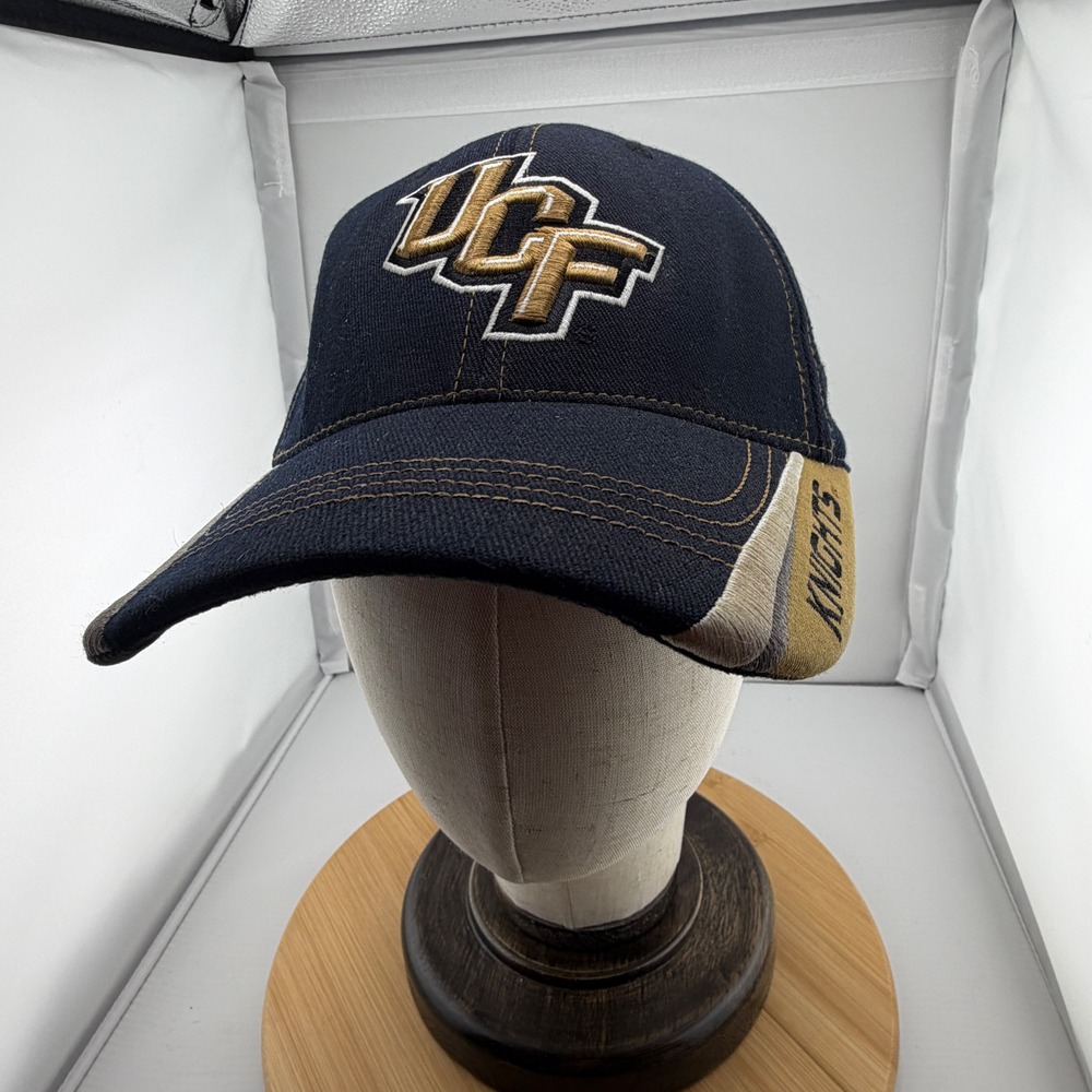 Top of the World UCF Knights Hat Navy Blue Gold One Fit Stretch Cap NCAA Hat